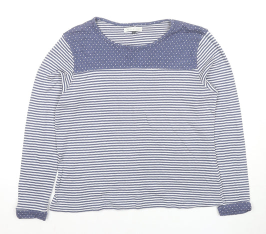 Maison de Nimes Women's Blue Striped T-Shirt Size 14