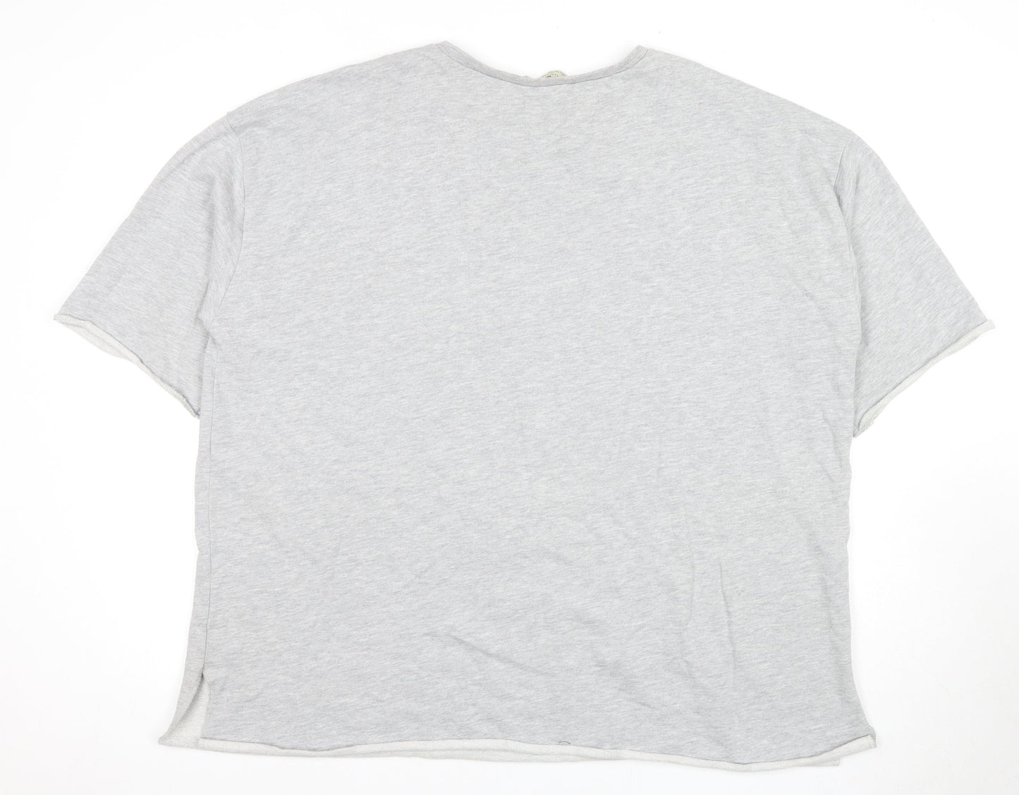 Zara Grey Unisex T-Shirt Size M with Crew Neck