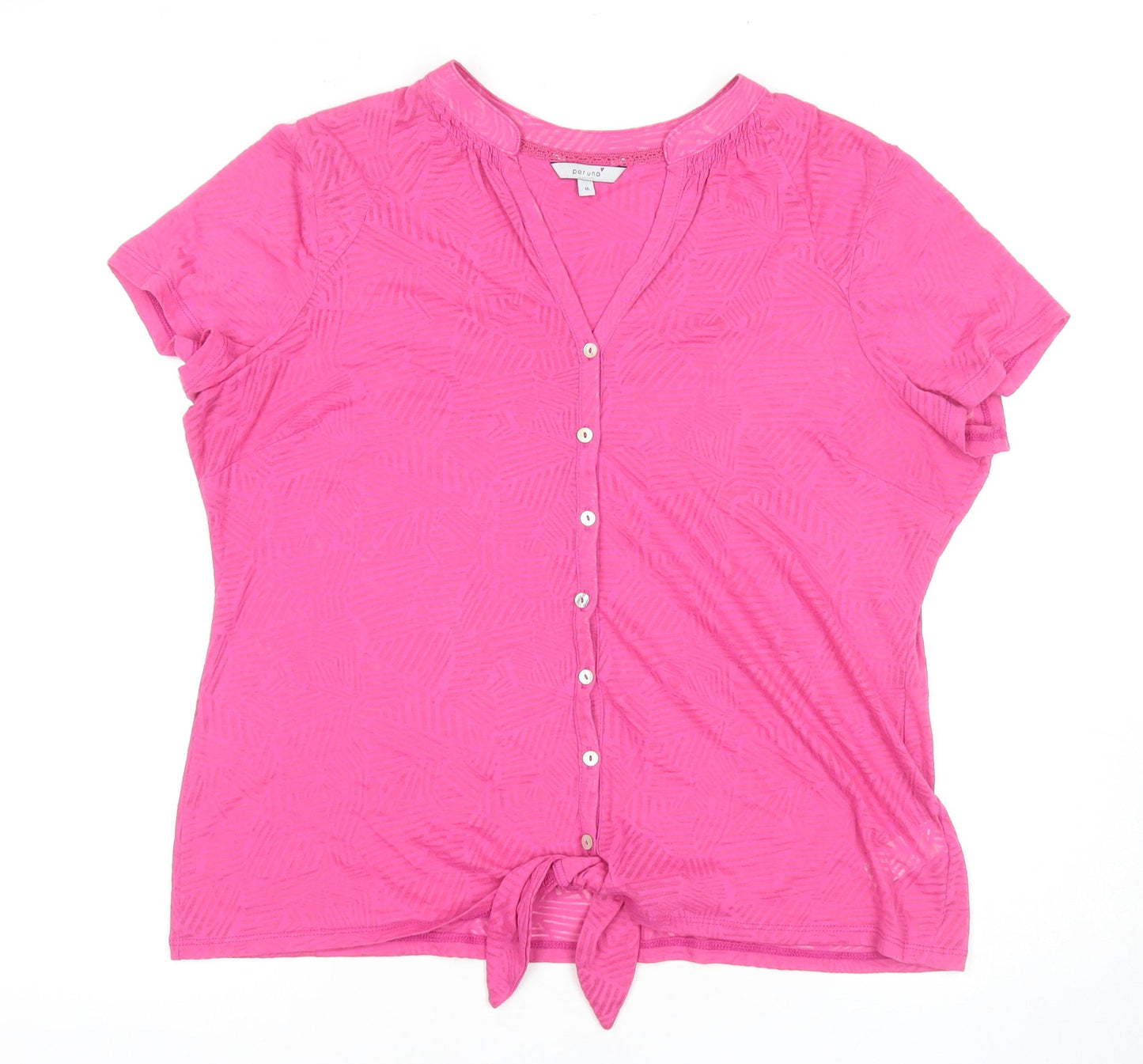 Marks and Spencer Women's Pink Button-Up Shirt Size 16
