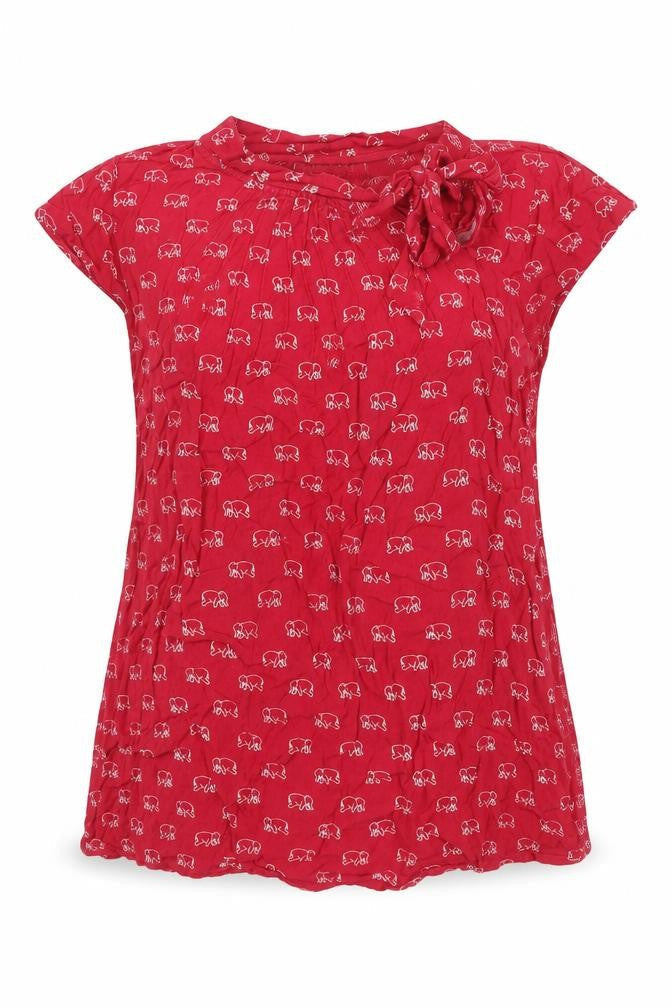 Circus Women's Red Animal Print Bow Top Size 12