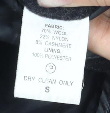 Carabou Men's Black Wool Overcoat S - Classic Style