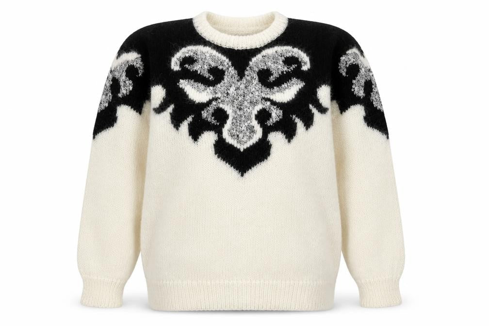 Bydesign Women’s Ivory Geometric Knit Pullover S