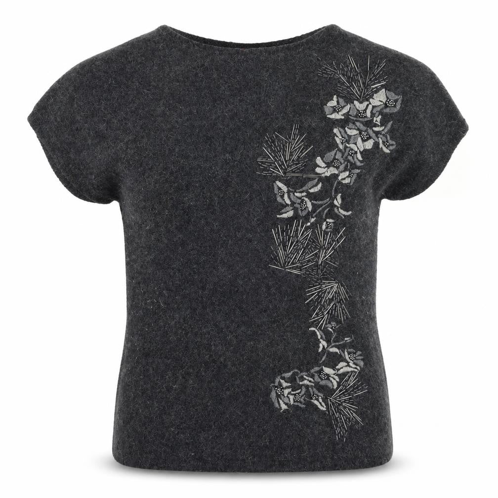 Morgan Womens Grey Lambswool Angora Pullover M