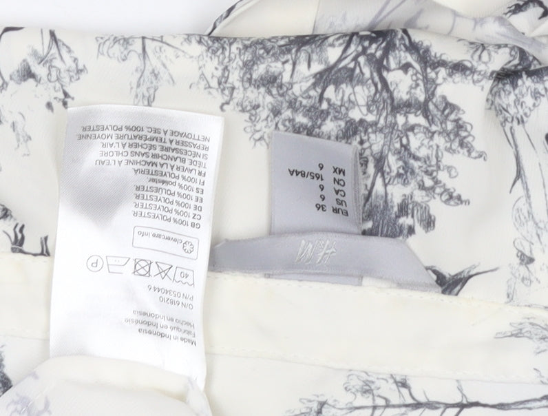 H&M Women's White Button-Up Shirt Size 8