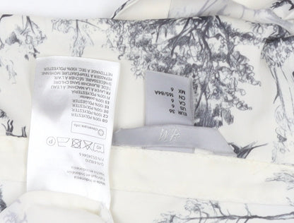 H&M Women's White Button-Up Shirt Size 8