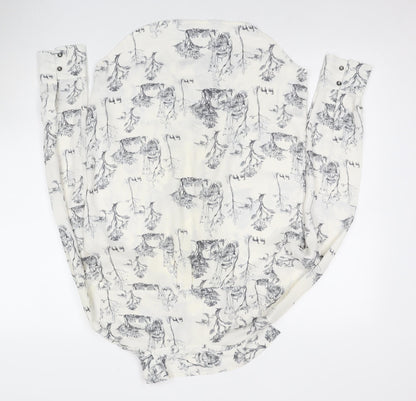 H&M Women's White Button-Up Shirt Size 8