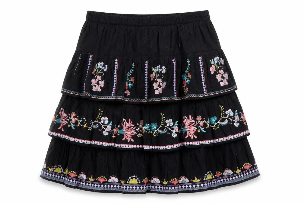 ASOS Women's Black Peasant Skirt, Size 10, Spring/Summer