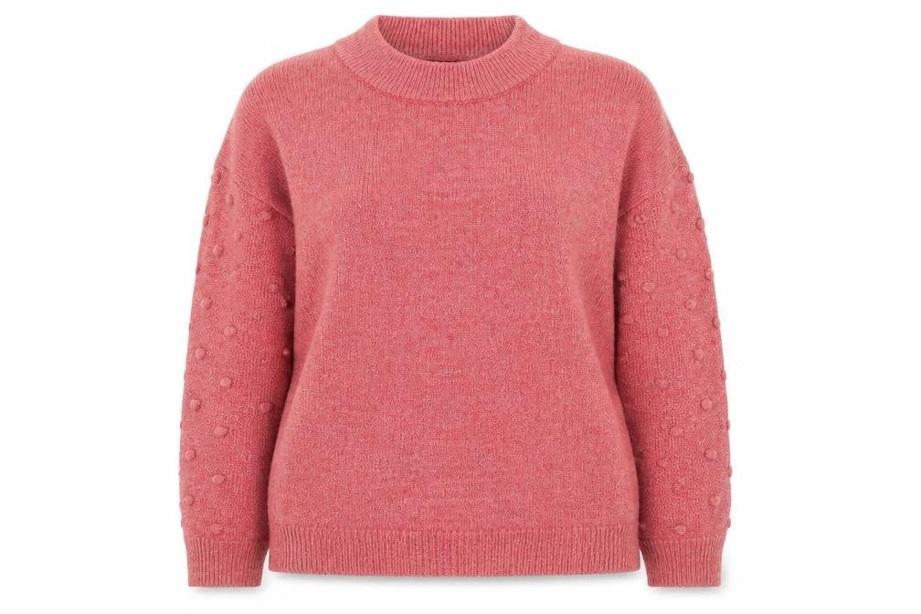 M&Co Women's Pink Mock Neck Pullover Jumper, Size 18