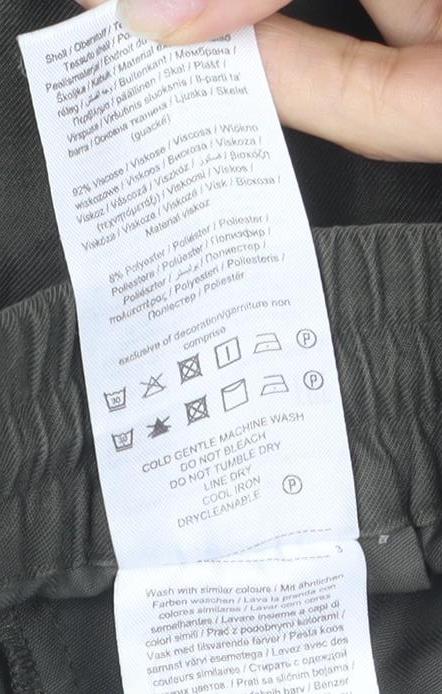 Brand and care label for Only Women's Green Joggers, size 32, Relaxed Fit