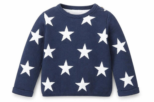 Next Unisex Baby Blue Star Pullover, 12-18 Months, Cotton