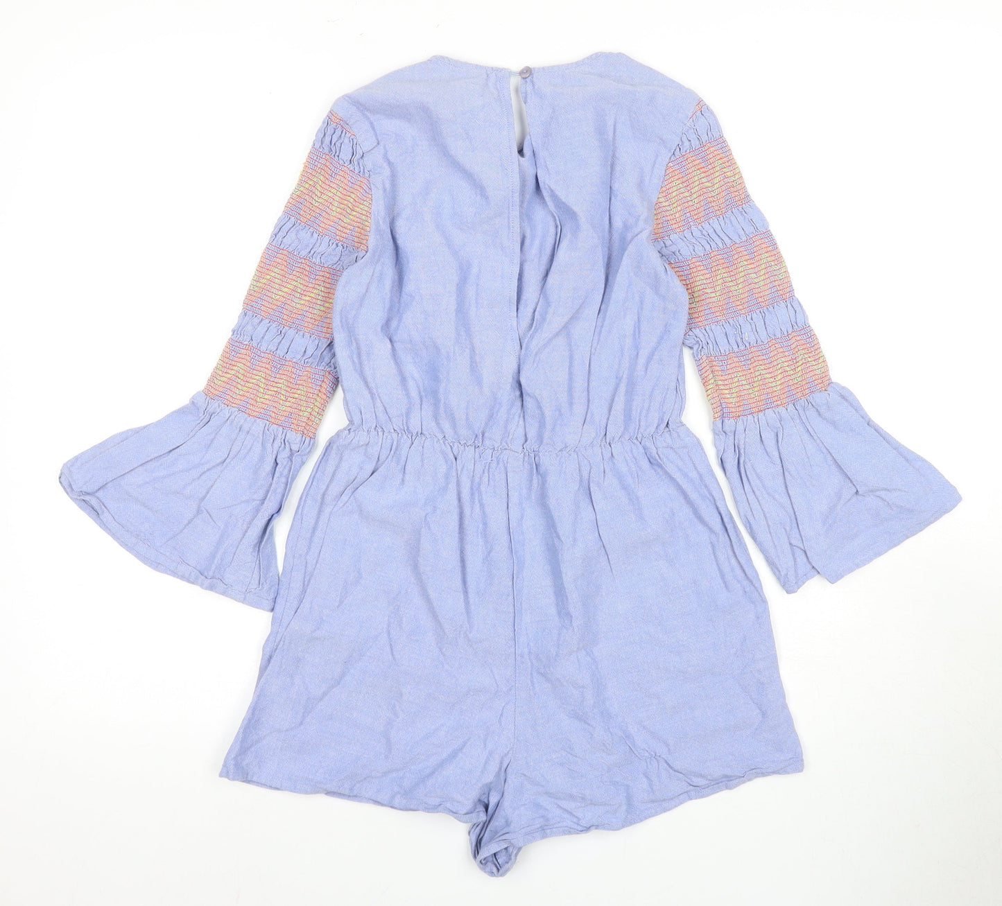 ASOS Women’s Blue Playsuit in Size 6 with Flared Sleeves
