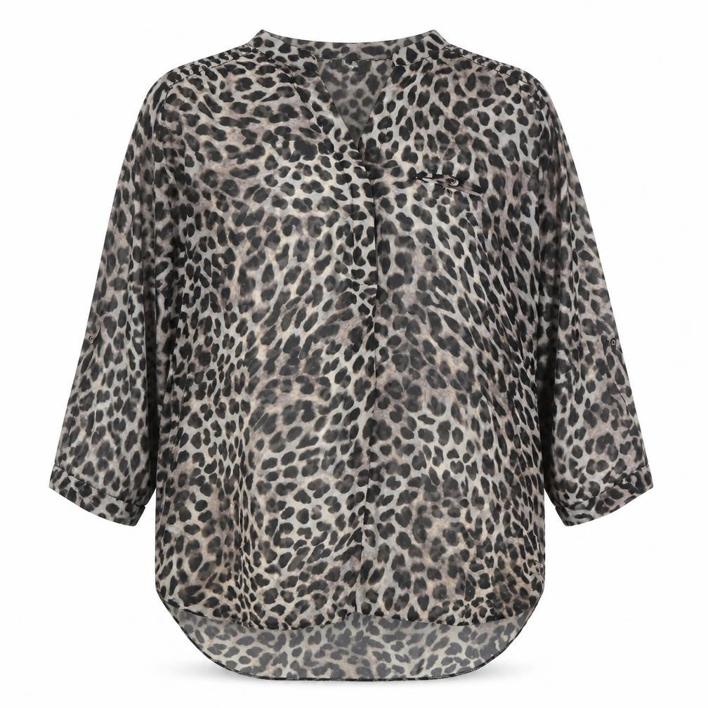 Wallis Women’s Black Animal Print Blouse XL Tunic