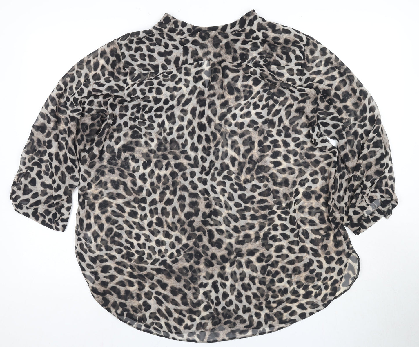 Wallis Women’s Black Animal Print Blouse XL Tunic
