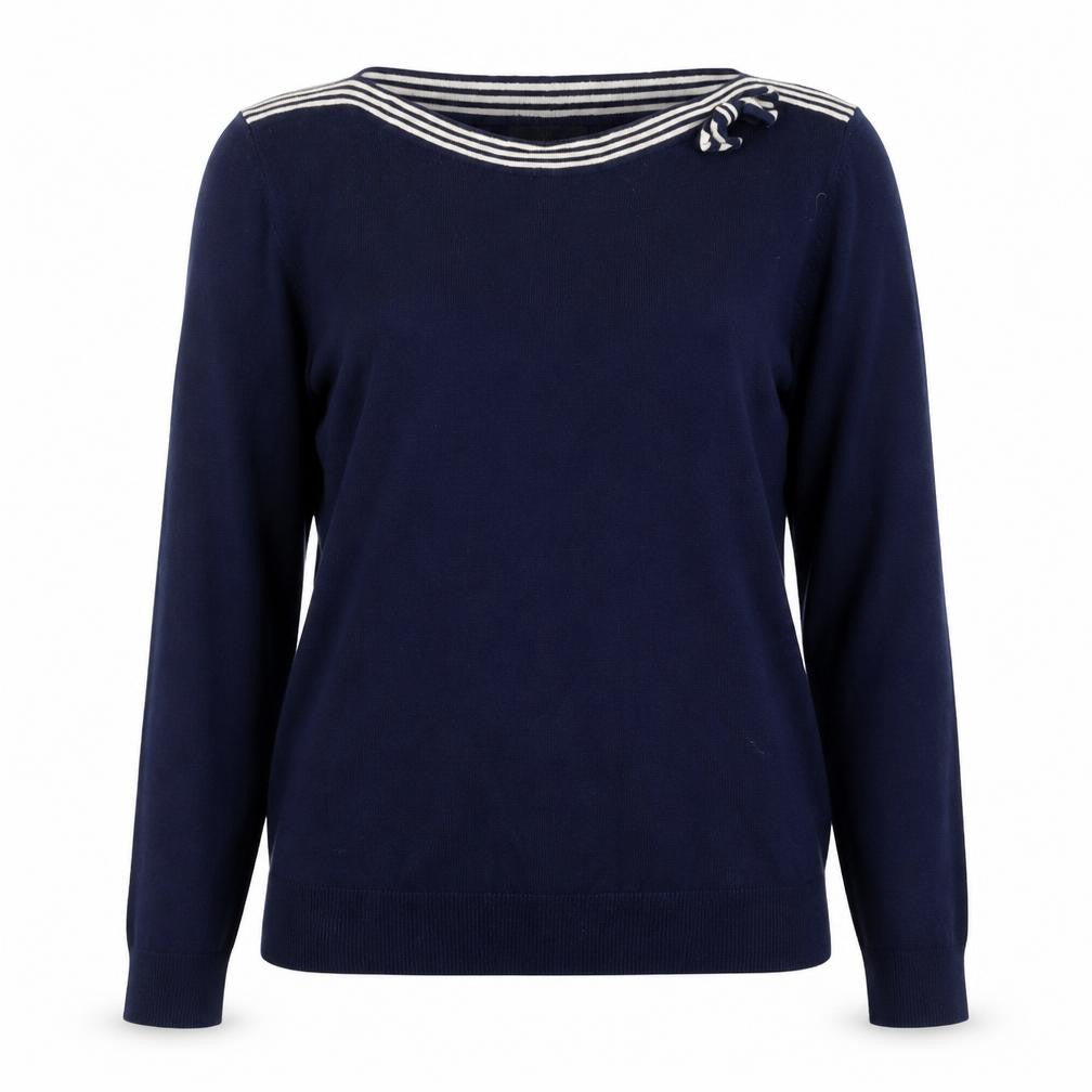 Bella Vera Women's Blue Boat Neck Pullover Jumper XL