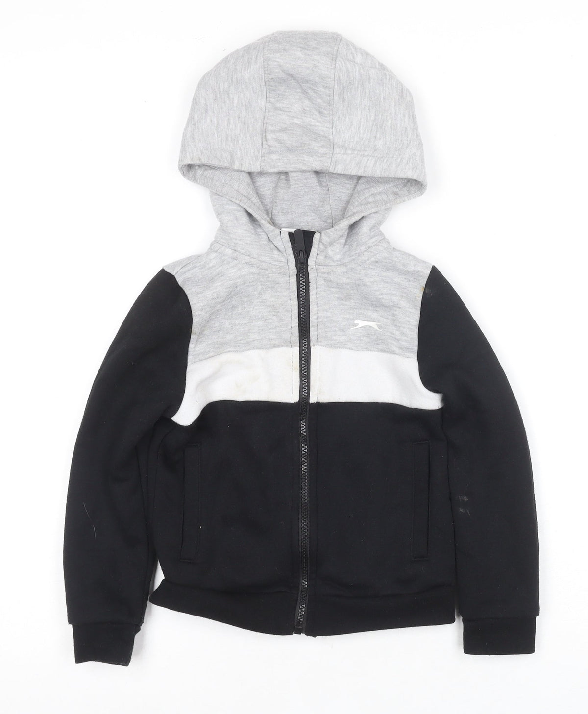 Slazenger Boys Grey & Black Full Zip Hoodie, 4-5 Years