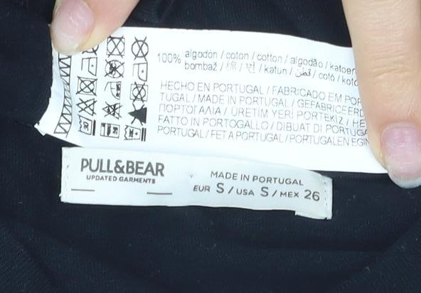 Pull&Bear Black T-Shirt, Size S, Unisex
