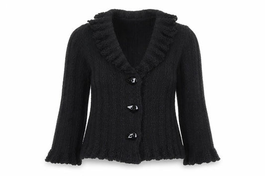 M&Co Women's Black Collared Cardigan - Size 10
