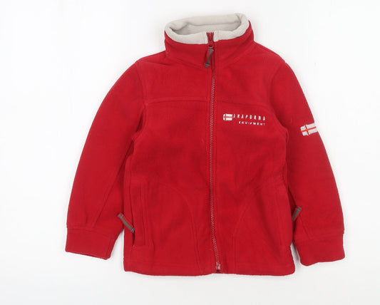 Anapurna Unisex Kids Red Fleece Jacket Size 4