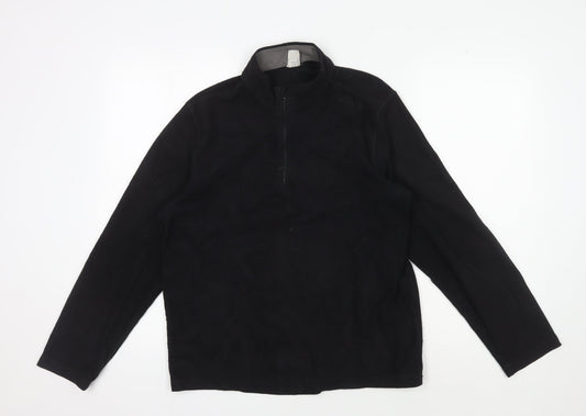 Decathlon Men's Black Basic Fleece Jacket 1/2 Zip L