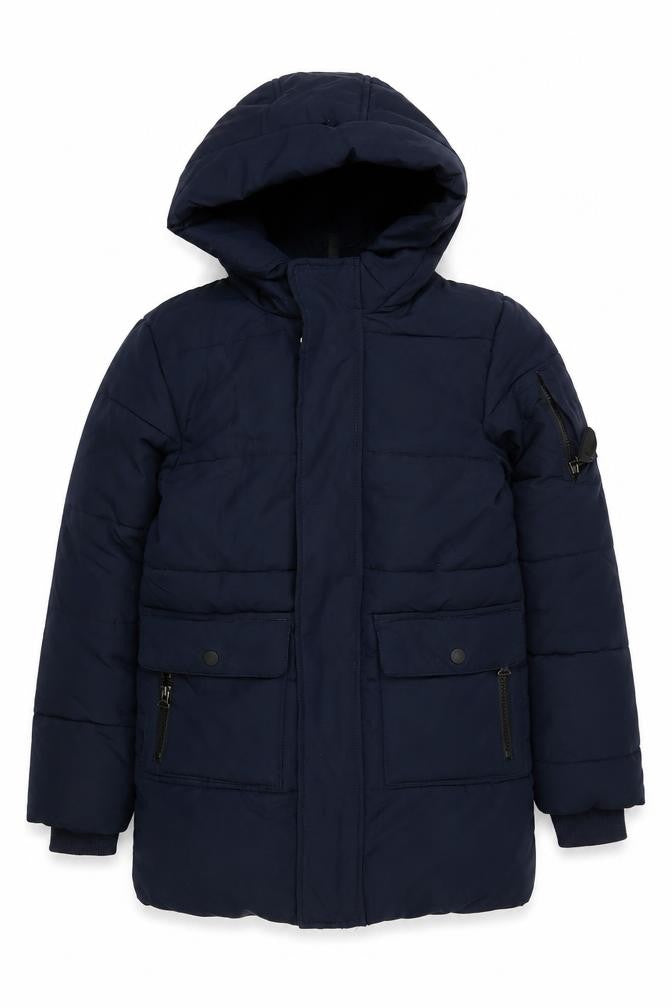 Marks & Spencer Blue Boys Puffer Jacket Size 3 Winter Coat