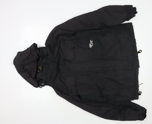 Rider Men's Black Parka Jacket M - Hooded Outdoor Casual
