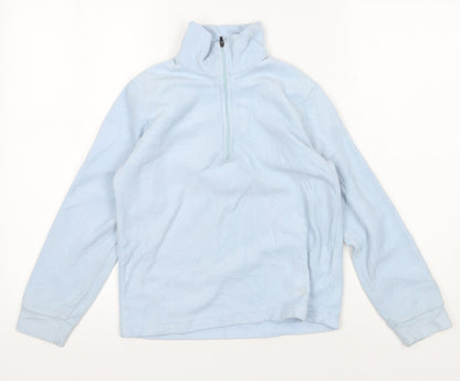 Additional front view of Snow+Rock girls’' blue fleece pullover - 10 years, zip neck