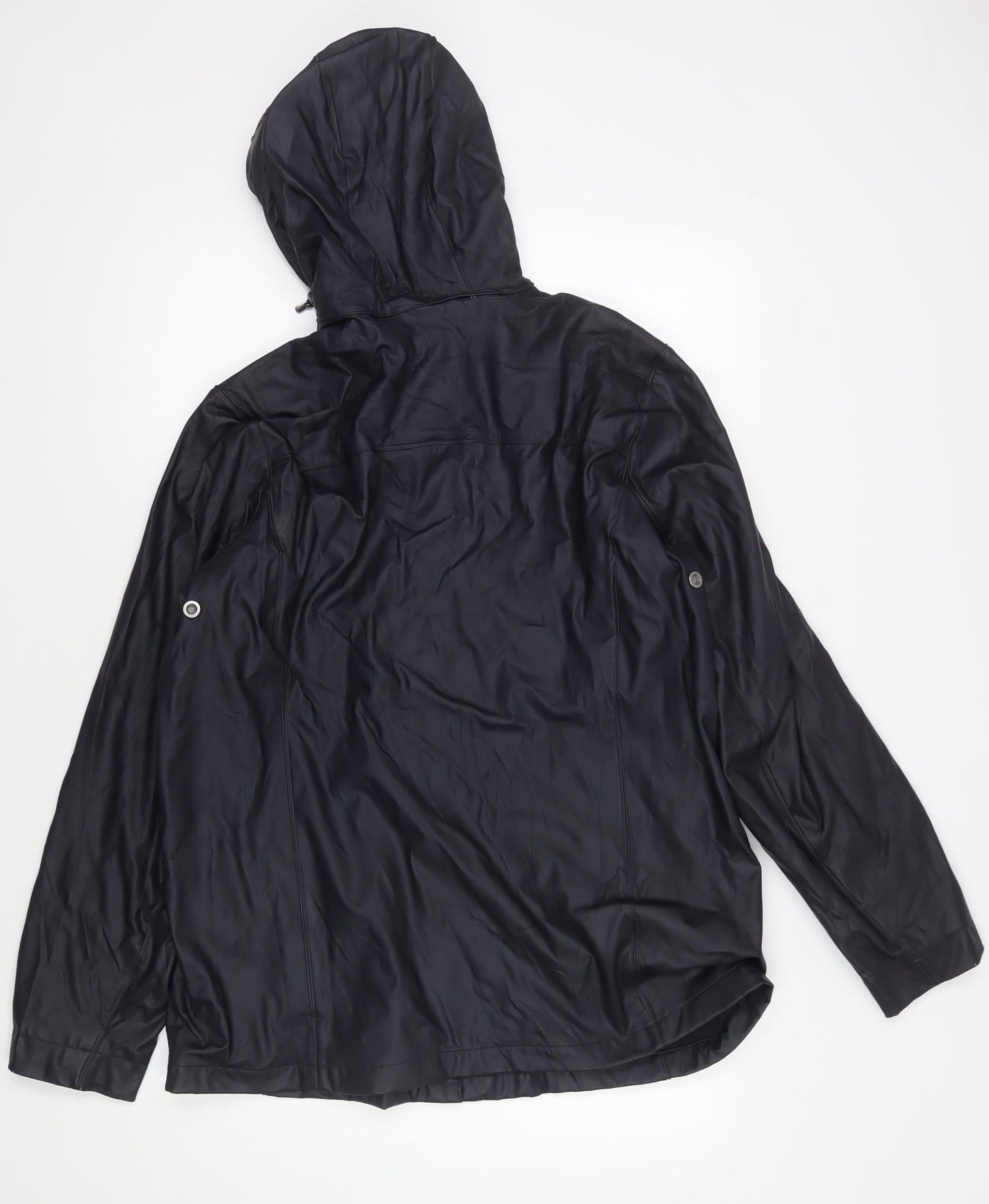 Lands' End Men's XL Black Hooded Rain Coat