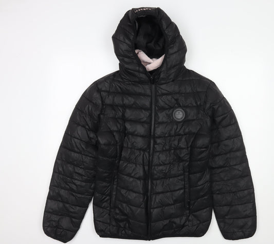 Sonneti Girls Black Puffer Jacket 13-15 Years Hooded Winter