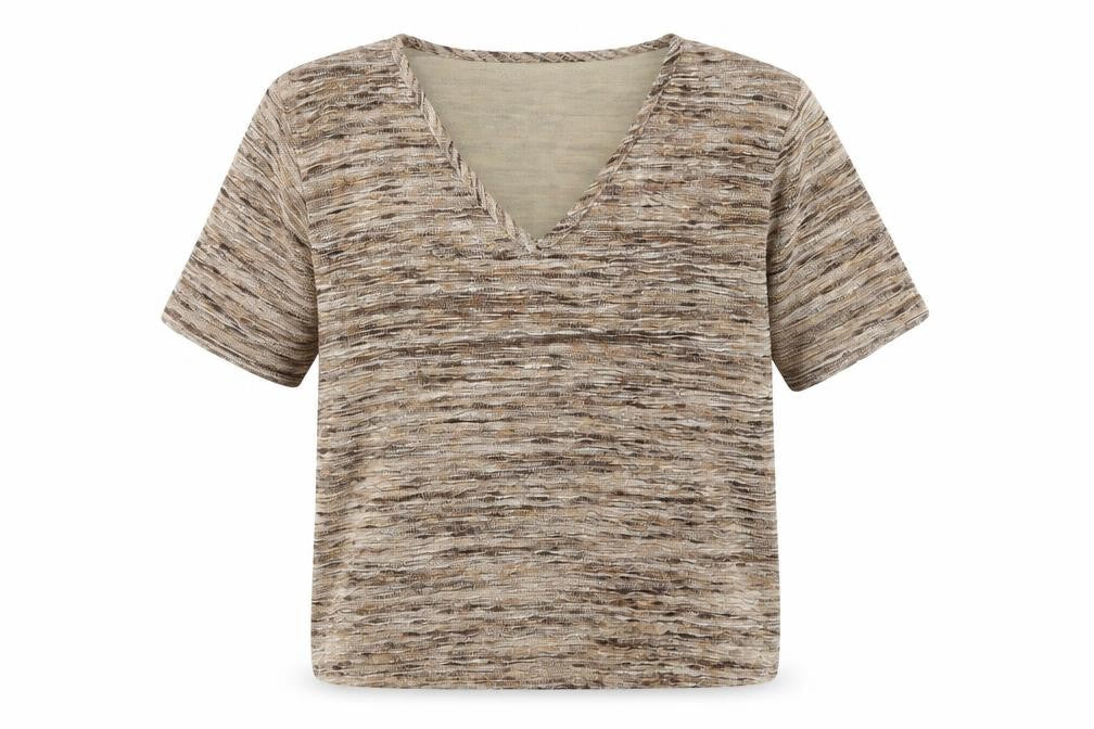 Viyella Women's Beige V-Neck T-Shirt - M