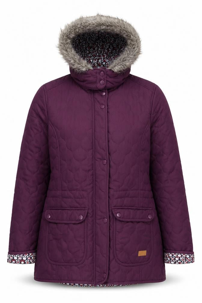 Trespass Women's Purple Hooded Puffer Jacket XL