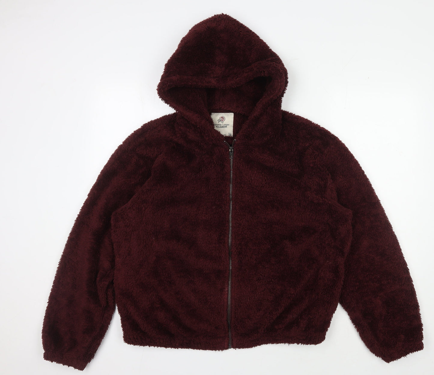 PULL&BEAR Men’s Brown Fleece Hooded Jacket M