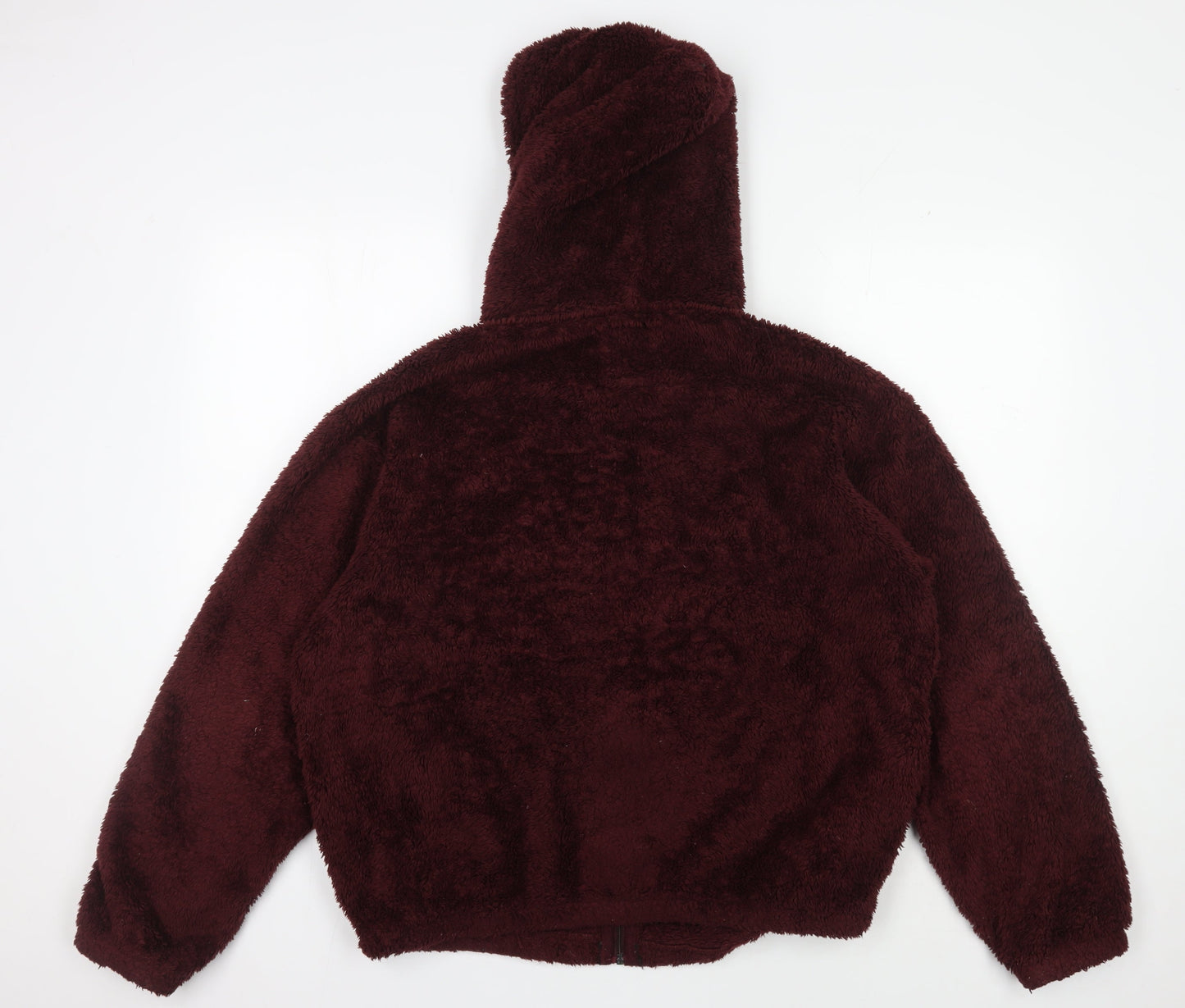 PULL&BEAR Men’s Brown Fleece Hooded Jacket M