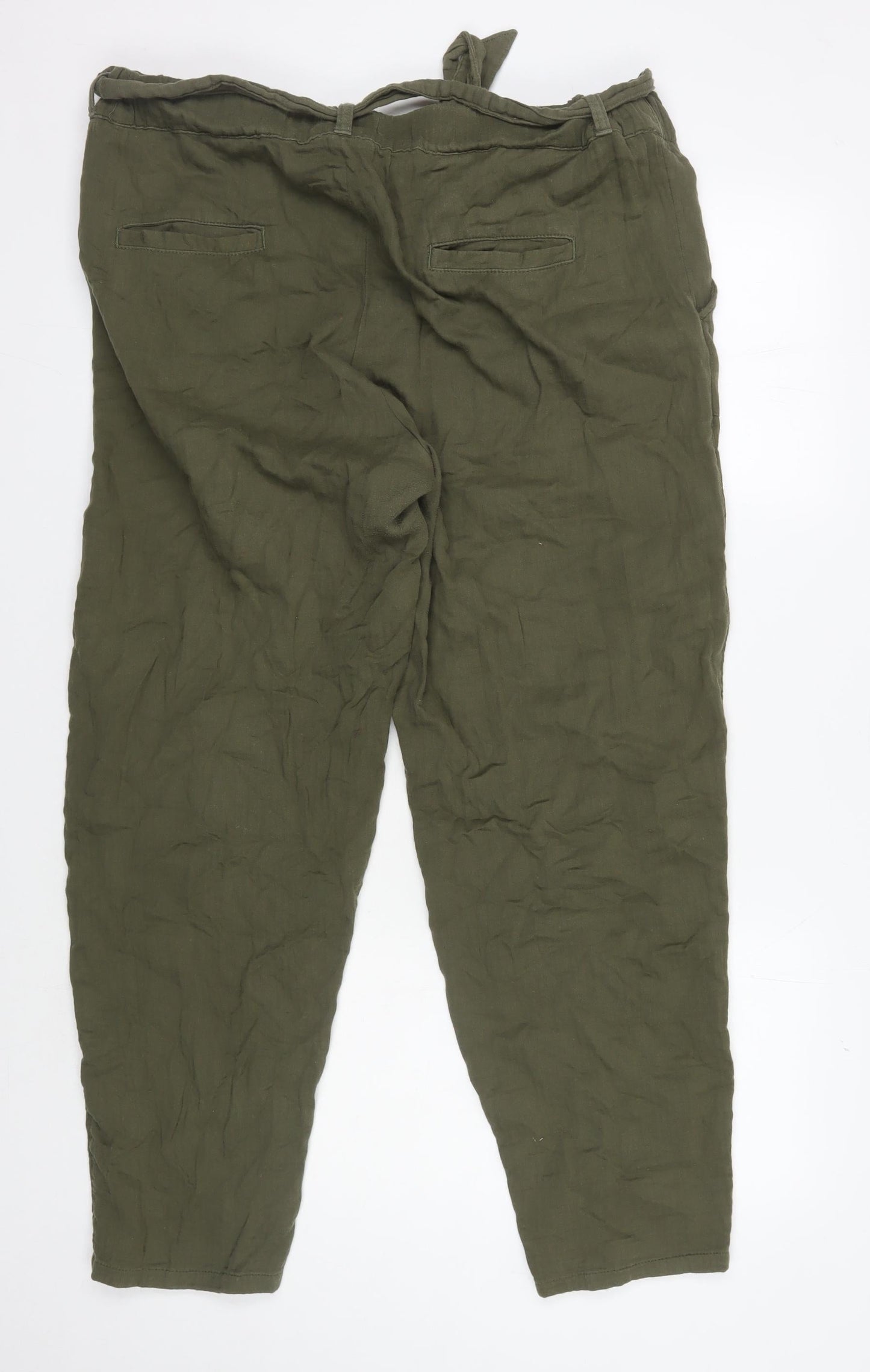 Marks and Spencer Women's Green Relaxed Trousers