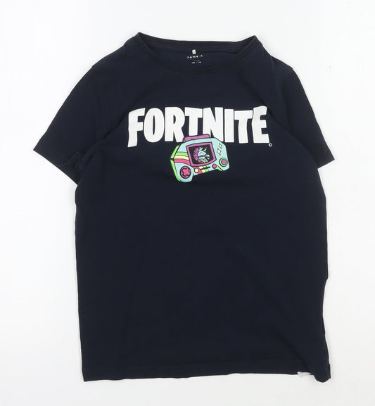 name it Girls Black Fortnite T-Shirt 9-10 Years Graphic Print