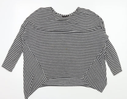 Phase Eight Women's Grey Striped Cotton Top Size 10