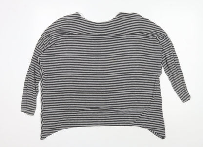 Phase Eight Women's Grey Striped Cotton Top Size 10