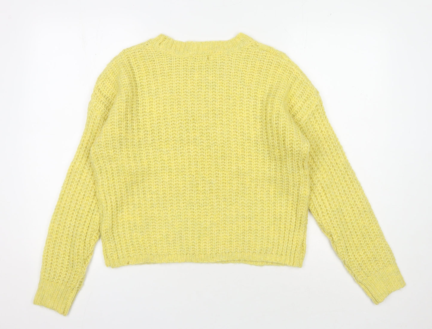 Jacqueline de Yong Women's Yellow Knit Pullover Jumper
