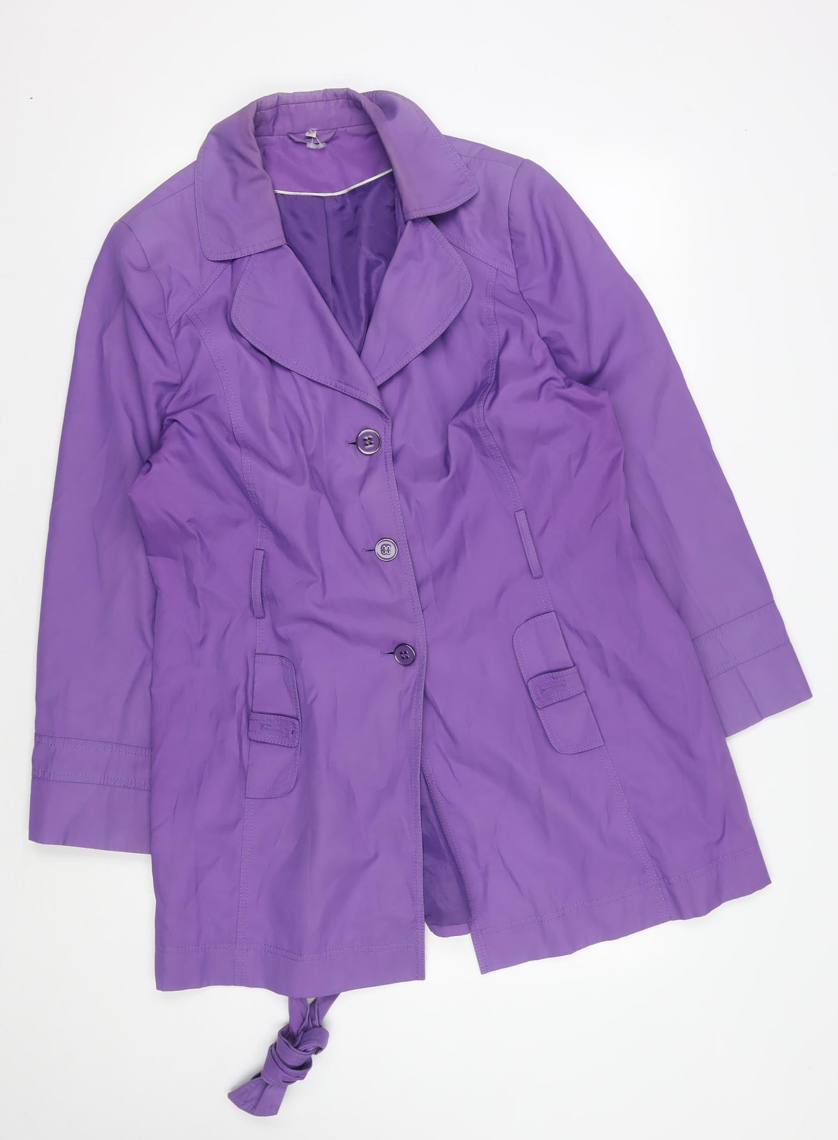 Style by EWM Women's Purple Belted Jacket Size 12