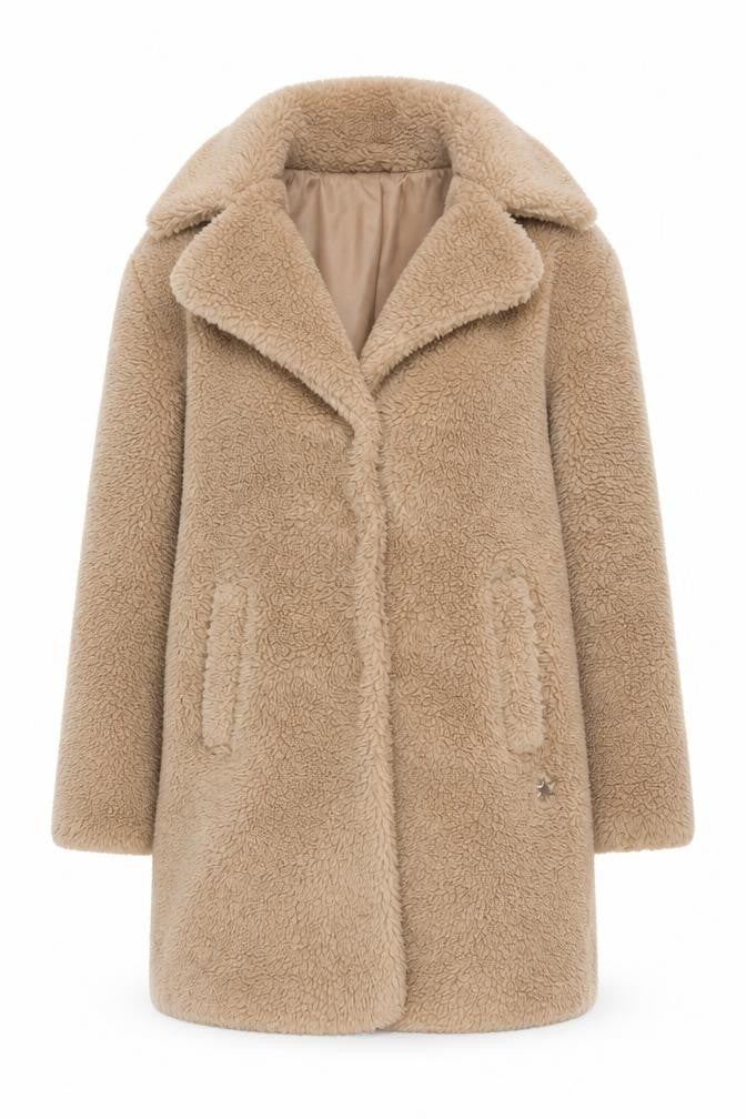 AK Women’s Beige Short Sherpa Coat Size 8