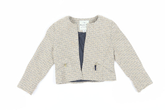 Massimo Dutti Girls Beige Woven Jacket, 4 Years, Casual Style
