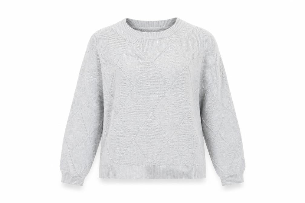 Apricot Women's Grey Argyle Pullover Jumper UK 14