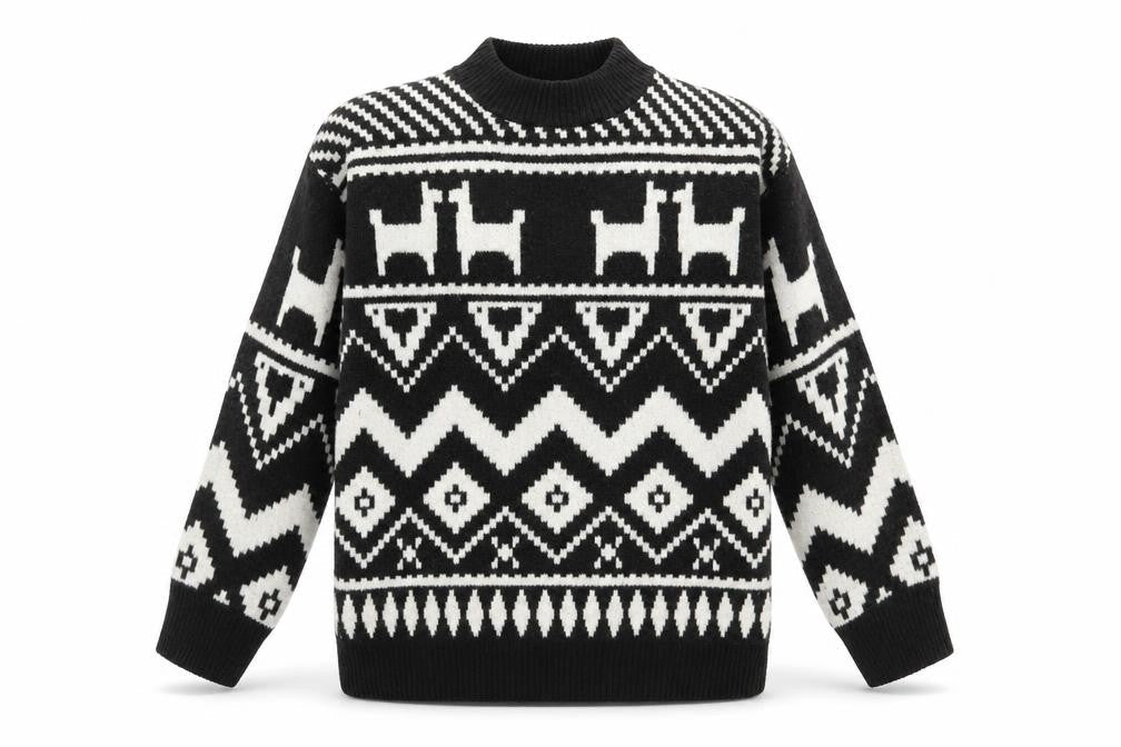 H&M Women’s Black Animal Print Pullover Jumper, Size S