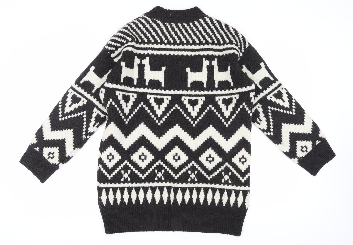 H&M Women’s Black Animal Print Pullover Jumper, Size S