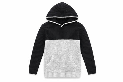 Urban Boys Black Hooded Pullover Jumper, 8 Years, Colourblock