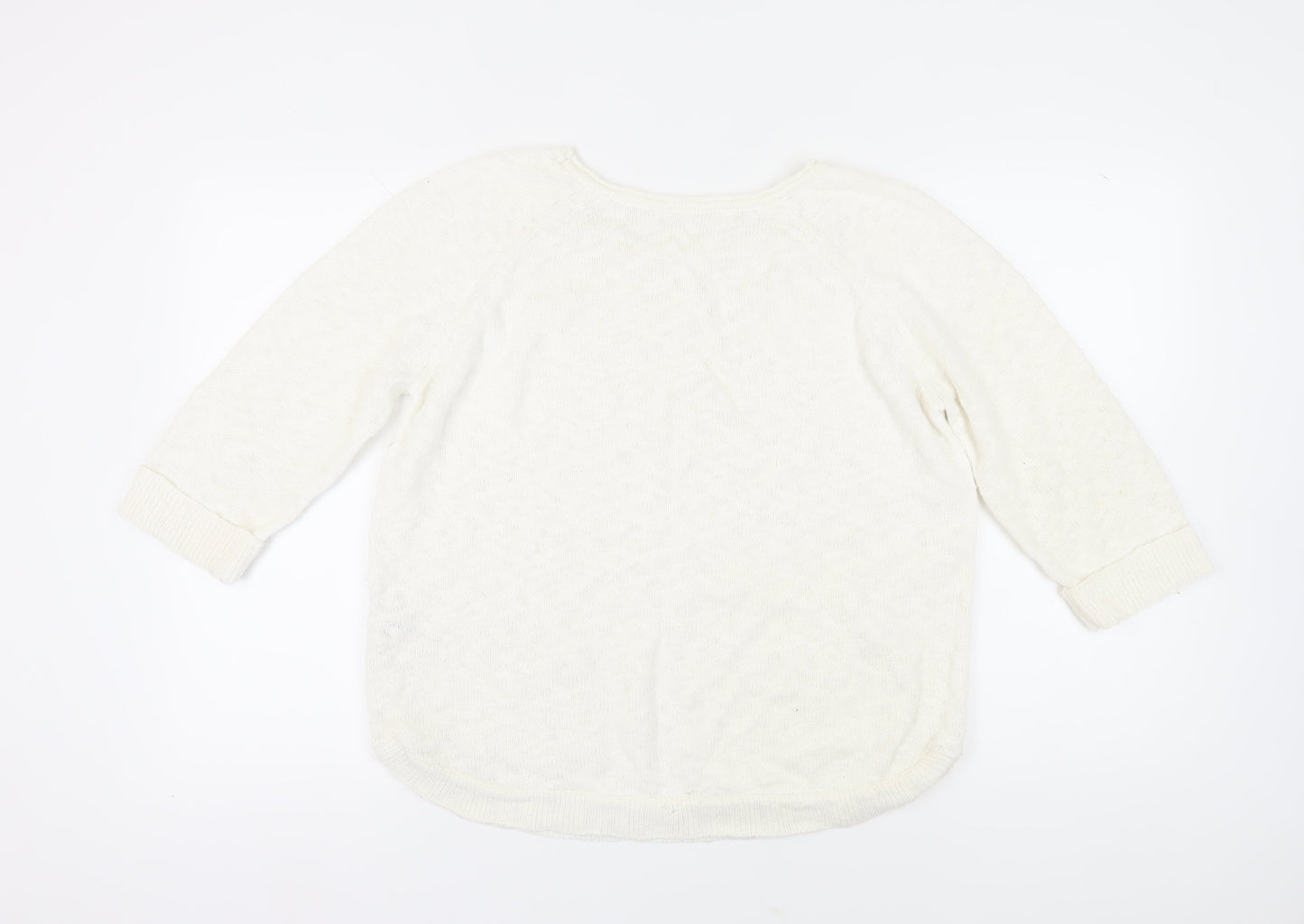Wallis Women’s Ivory Pullover Jumper M Cotton Crew Casual