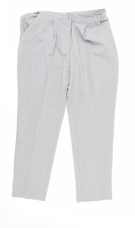 Damart Women's Grey Pleated Trousers Size 16