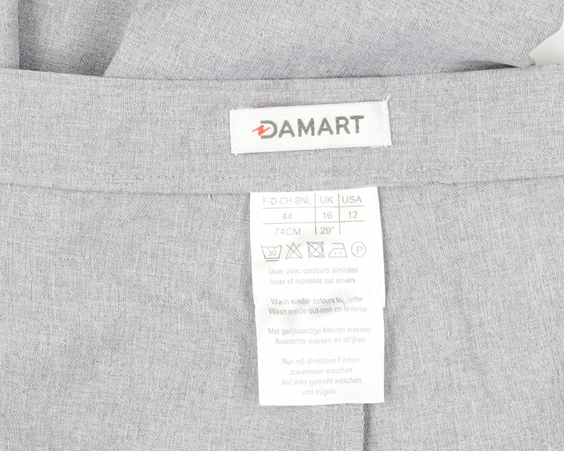 Damart Women's Grey Pleated Trousers Size 16