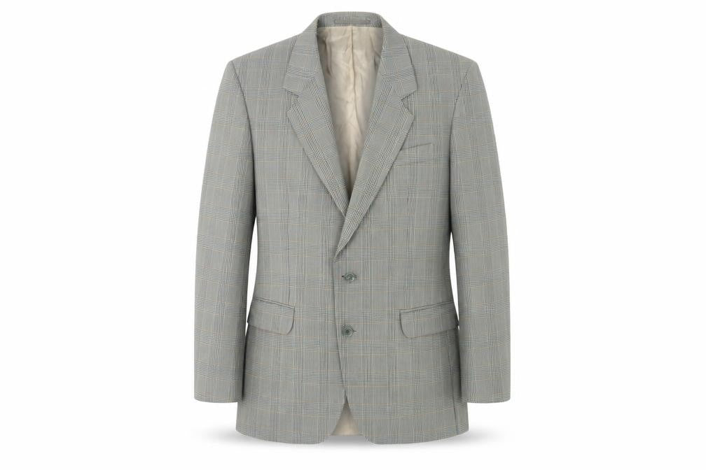 Claytons Men's Grey Check Blazer 40R, Notch Lapel