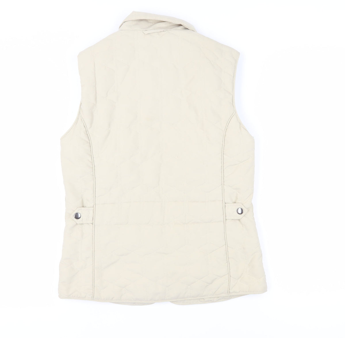 Grenouille Women's Beige Quilted Sleeveless Waistcoat Size 10