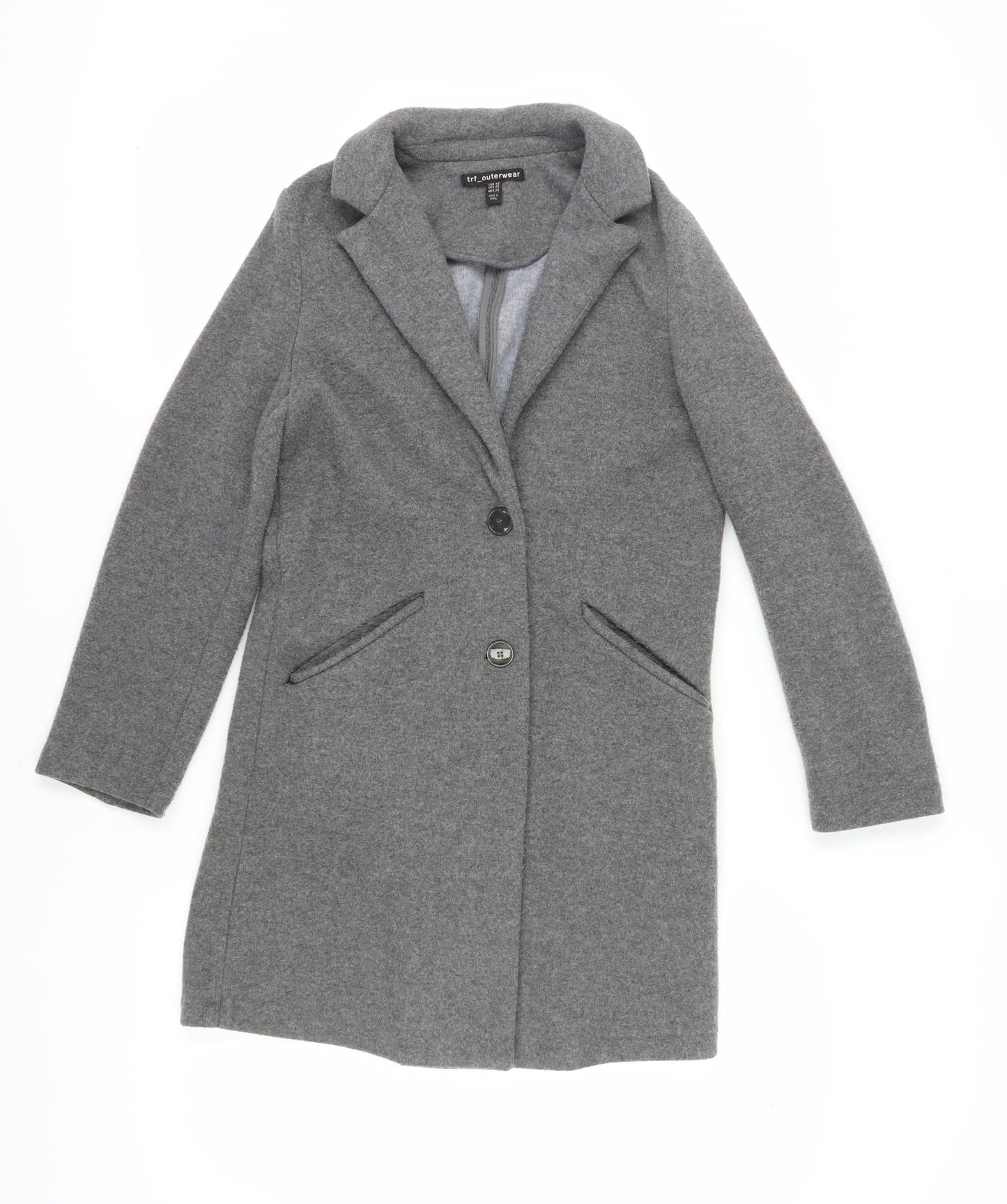trf_outerwear Women's Grey Wool Overcoat Size 10